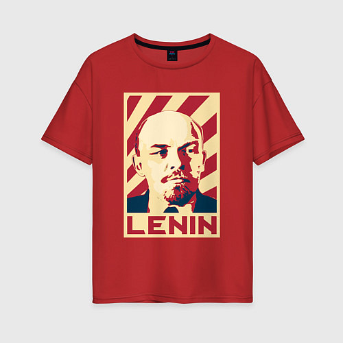 Женская футболка оверсайз Vladimir Lenin / Красный – фото 1