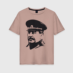 Женская футболка оверсайз Сталин в фуражке
