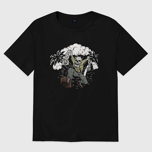 Женская футболка оверсайз Old school skeleton / Черный – фото 1