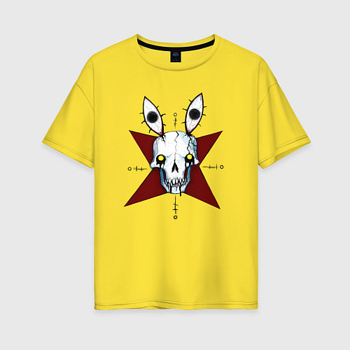 Женская футболка оверсайз Хтонический кролик / Желтый – фото 1