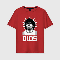 Футболка оверсайз женская Dios Diego Maradona, цвет: красный