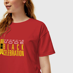 Футболка оверсайз женская Depeche Mode - Black Celebration tour logo, цвет: красный — фото 2