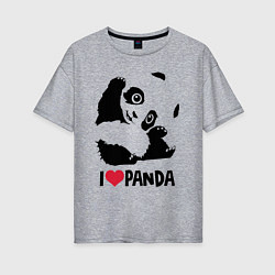 Женская футболка оверсайз I love panda