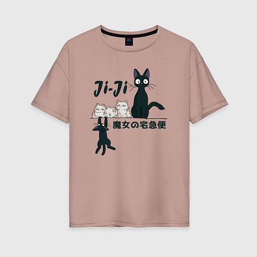 Женская футболка оверсайз Кот Дзи-Дзи / Пыльно-розовый – фото 1