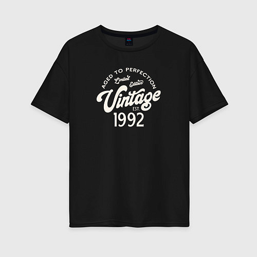 Женская футболка оверсайз 1992 год - выдержанный до совершенства / Черный – фото 1