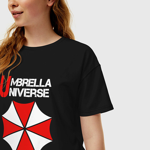 Женская футболка оверсайз Umbrella Niverse / Черный – фото 3
