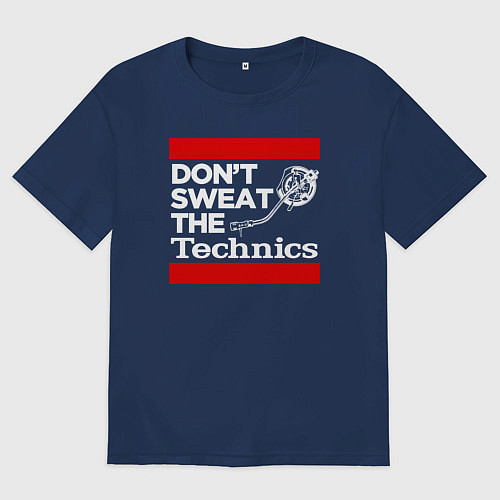 Женская футболка оверсайз Dont sweat the Technics / Тёмно-синий – фото 1