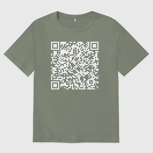 Женская футболка оверсайз Qr код на песню Never Gonna Give You Up / Авокадо – фото 1