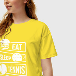 Футболка оверсайз женская Еда сон теннис, цвет: желтый — фото 2