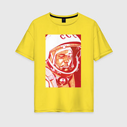 Женская футболка оверсайз Gagarin in red