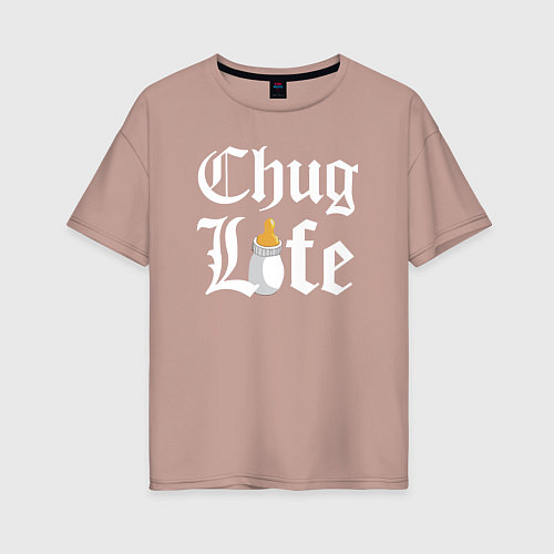Женская футболка оверсайз Thug life milk / Пыльно-розовый – фото 1