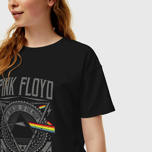 Женская футболка оверсайз The Dark Side of the Moon / Черный – фото 3