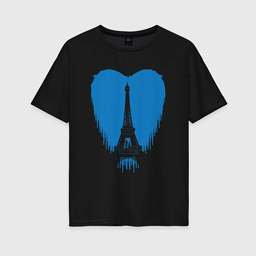 Женская футболка оверсайз Blue Paris / Черный – фото 1