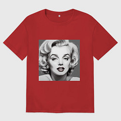 Женская футболка оверсайз Портрет Мэрилин