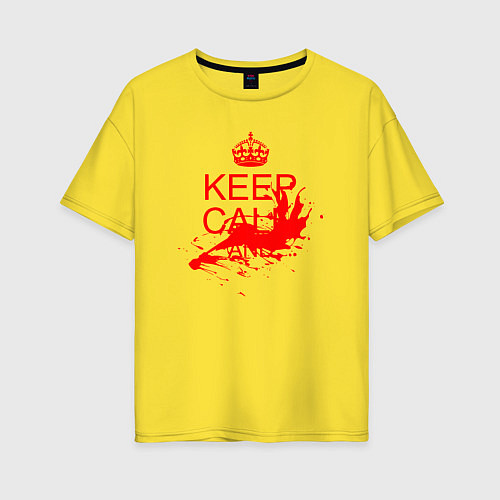 Женская футболка оверсайз Сохранять спокойствие / Желтый – фото 1