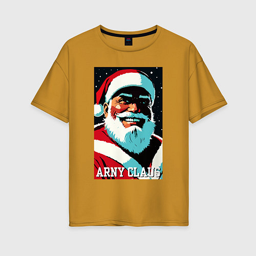 Женская футболка оверсайз Arnold Schwarzenegger - Santa Claus / Горчичный – фото 1