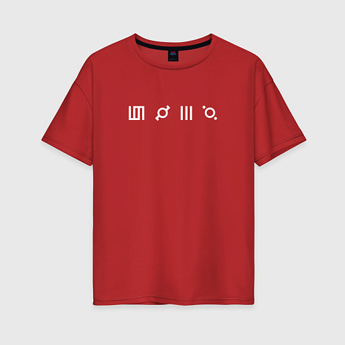 Женская футболка оверсайз Глифы 30 секунд до марса / Красный – фото 1