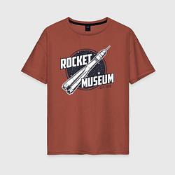 Футболка оверсайз женская Музей ракет, цвет: кирпичный