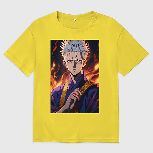 Женская футболка оверсайз Satoru Gojo магическая битва / Желтый – фото 1