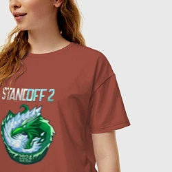 Футболка оверсайз женская Dragon - Standoff 2, цвет: кирпичный — фото 2