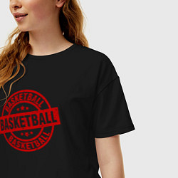 Футболка оверсайз женская Basket red, цвет: черный — фото 2