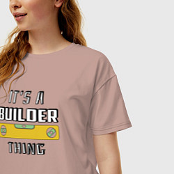 Футболка оверсайз женская Its a builder thing, цвет: пыльно-розовый — фото 2