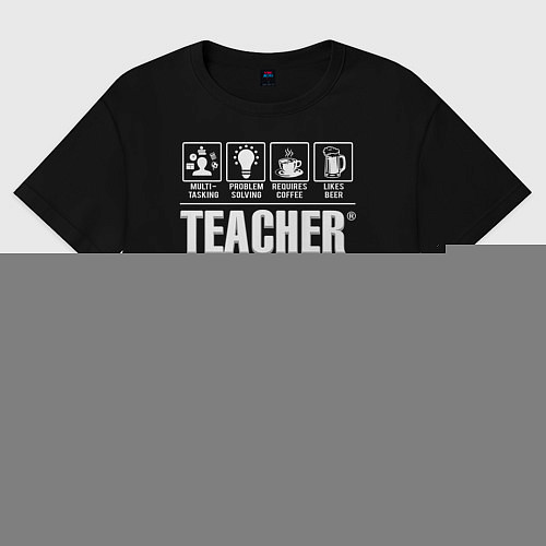 Женская футболка оверсайз Многозадачный учитель / Черный – фото 1