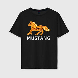 Футболка оверсайз женская Mustang firely art, цвет: черный