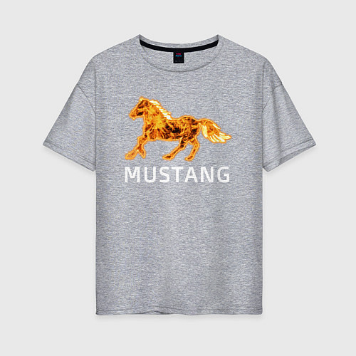 Женская футболка оверсайз Mustang firely art / Меланж – фото 1