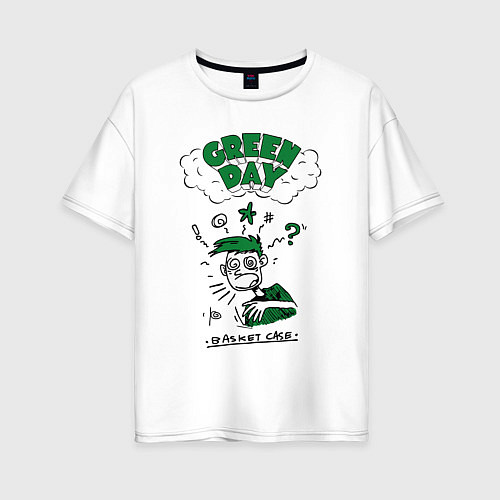 Женская футболка оверсайз Green day basket case / Белый – фото 1