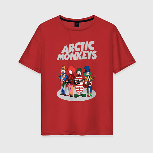 Женская футболка оверсайз Arctic Monkeys clowns / Красный – фото 1