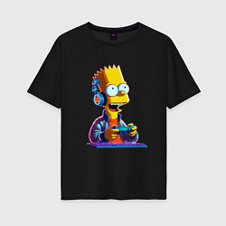 Женская футболка оверсайз Bart is an avid gamer