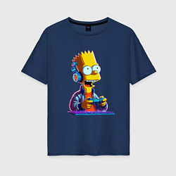 Женская футболка оверсайз Bart is an avid gamer