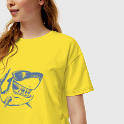 Футболка оверсайз женская Большая акула, цвет: желтый — фото 2