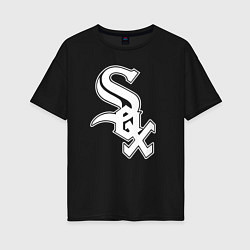 Футболка оверсайз женская Chicago white sox - baseball, цвет: черный