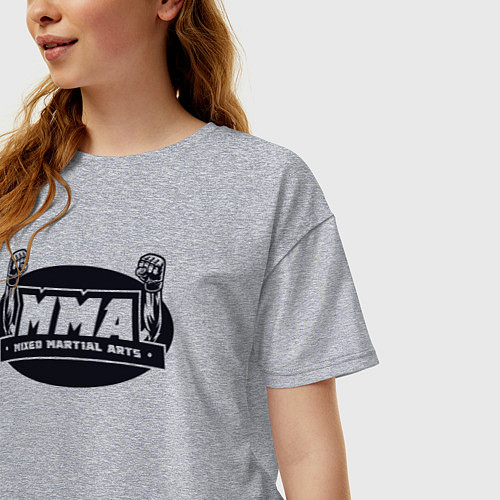 Женская футболка оверсайз Martial arts / Меланж – фото 3