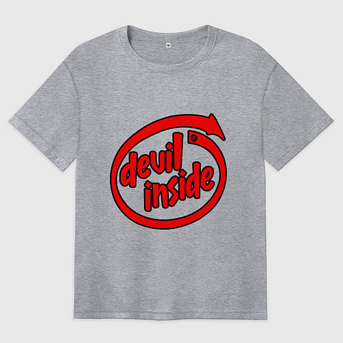Женская футболка оверсайз Дьявол внутри / Меланж – фото 1