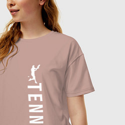 Футболка оверсайз женская Big теннис, цвет: пыльно-розовый — фото 2