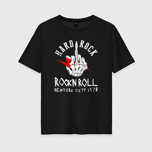 Женская футболка оверсайз Hard rock 1970 / Черный – фото 1