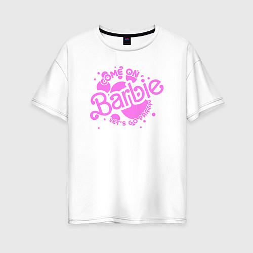 Женская футболка оверсайз Barbie party / Белый – фото 1