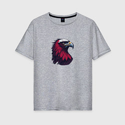 Женская футболка оверсайз Красочный орел