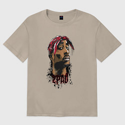 Футболка оверсайз женская 2 Pac, цвет: миндальный