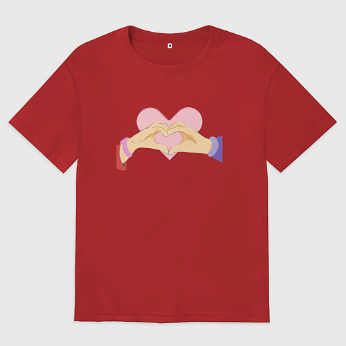 Женская футболка оверсайз Это любовь / Красный – фото 1