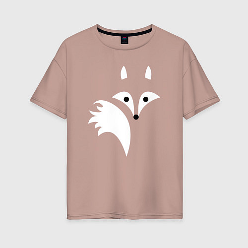 Женская футболка оверсайз Я лисица / Пыльно-розовый – фото 1