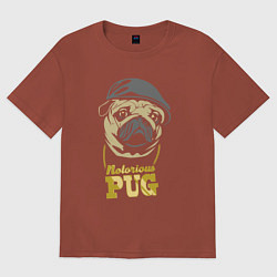 Футболка оверсайз женская Notorious pug, цвет: кирпичный