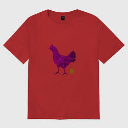 Женская футболка оверсайз Курочка-ряба с золотым яичком