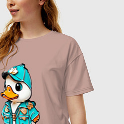 Футболка оверсайз женская Утка скаут, цвет: пыльно-розовый — фото 2