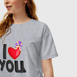 Футболка оверсайз женская I love you Lavinia cоllection, цвет: меланж — фото 2