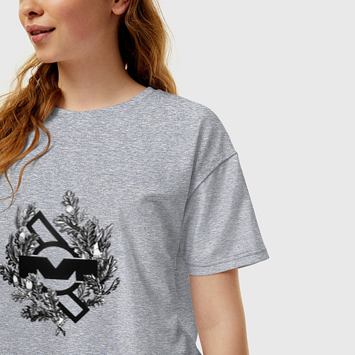 Женская футболка оверсайз Depeche Mode - Mute records logo / Меланж – фото 3