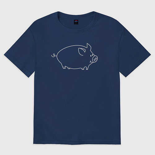 Женская футболка оверсайз Пига / Тёмно-синий – фото 1